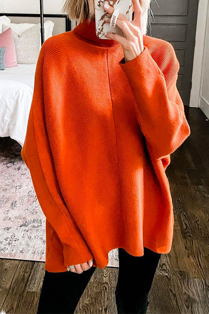 Dame Turtleneck Ribstrikket Tunikatrøje 2