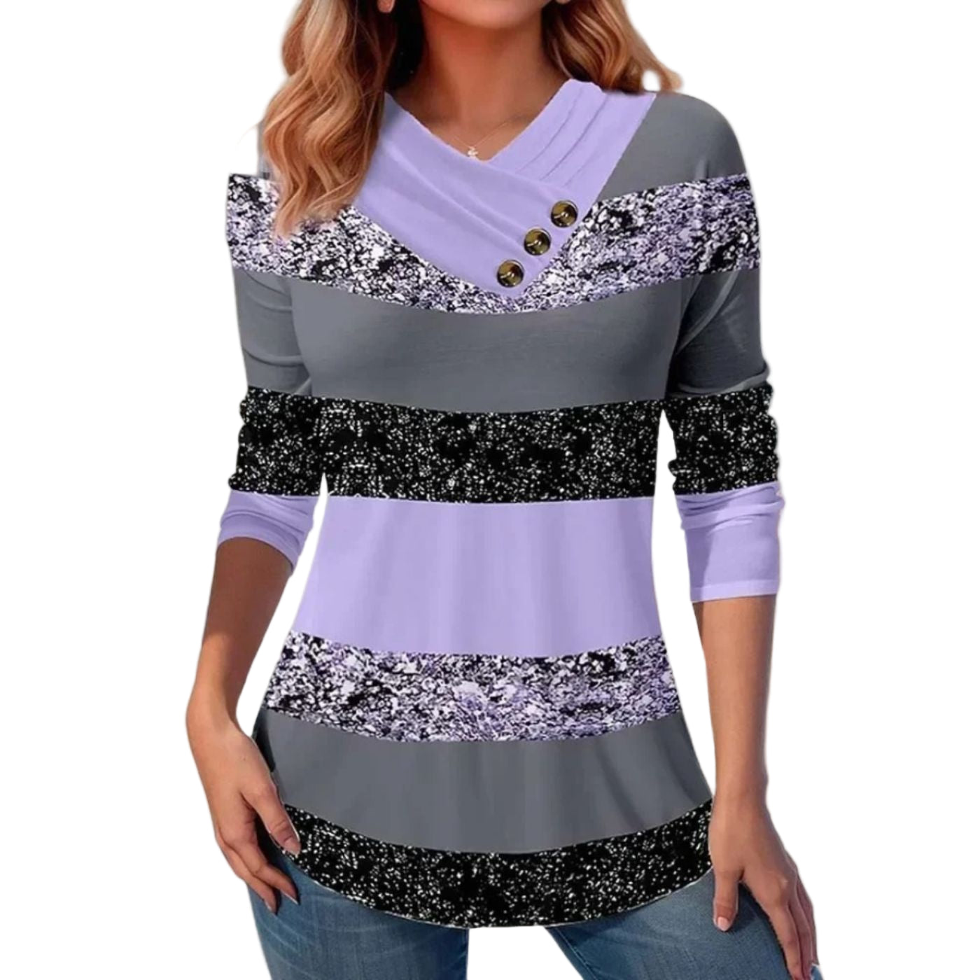 Dame V-hals Sweater Strikket 0