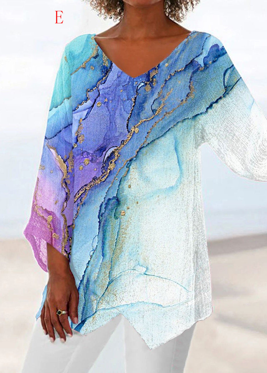 Dame V-hals Top med Asymmetrisk Design 4