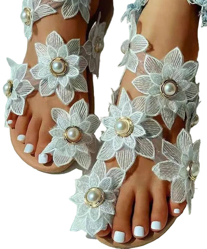 Dame Vandresandaler med Blomsterdesign 0