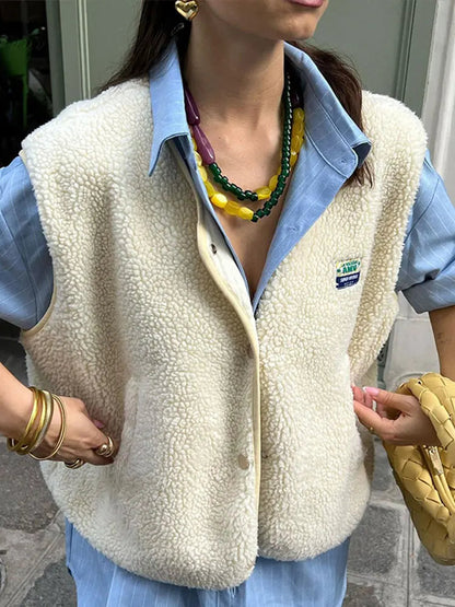 Dame Varm Vest Tidløst Design 1