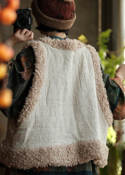 Dame Vest Ærmeløs Vintage Patchwork Design 4