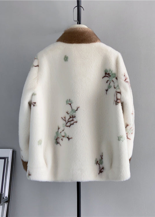 Dame Vintage Jakke med Ståkrave og Broderi 3