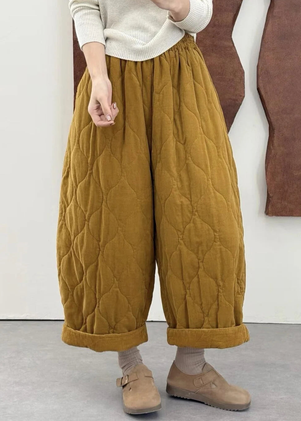 Dame Vinterbukser med Elastisk Talje og Lommer Plus Size 1