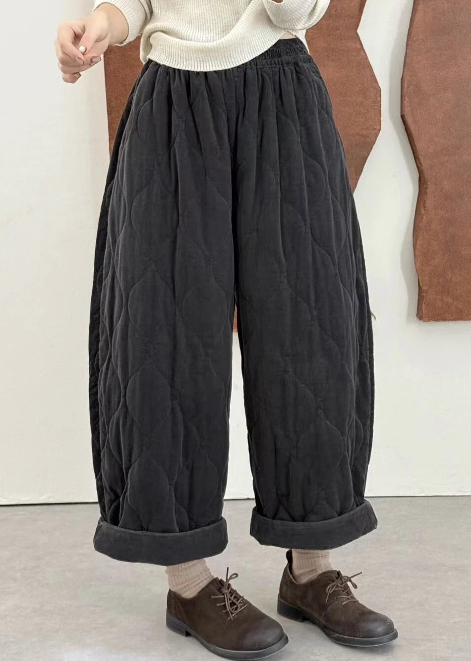 Dame Vinterbukser med Elastisk Talje og Lommer Plus Size 4