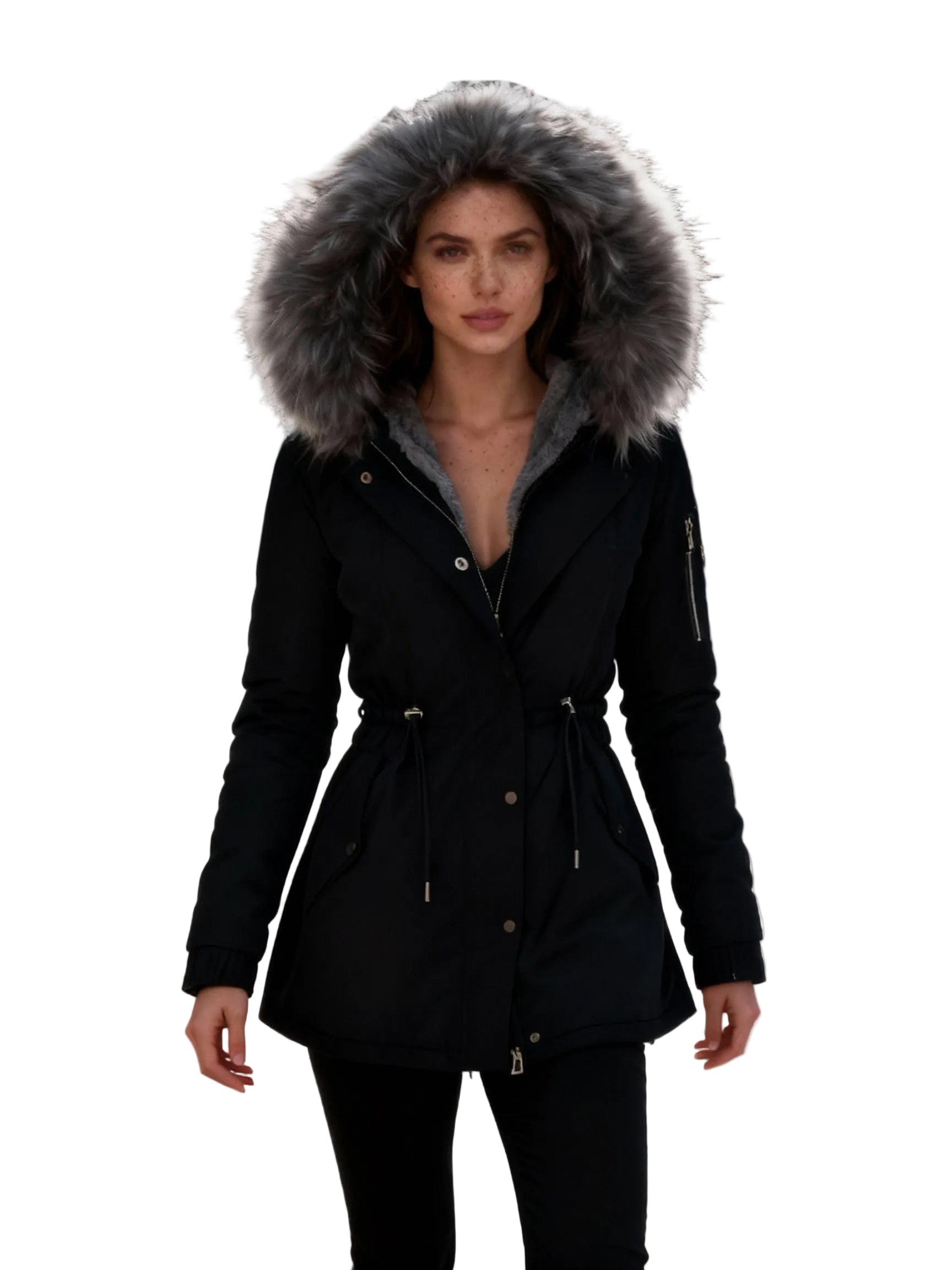Dame Vinterfrakke Med Elegant Design 0