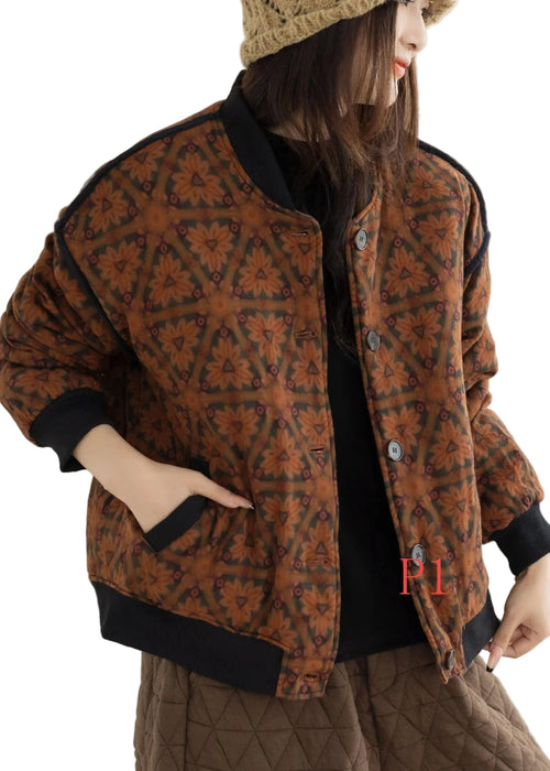 Dame Vinterfrakke Oversized Print Komfortabel og Stilfuld 0