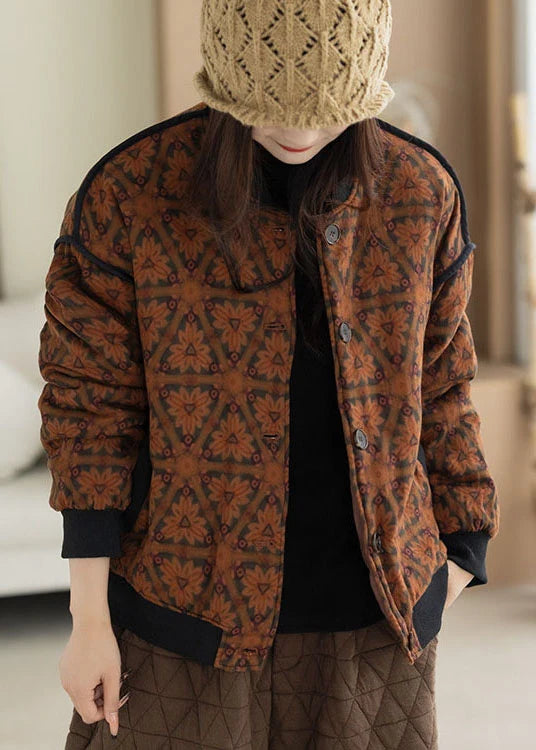 Dame Vinterfrakke Oversized Print Komfortabel og Stilfuld 2