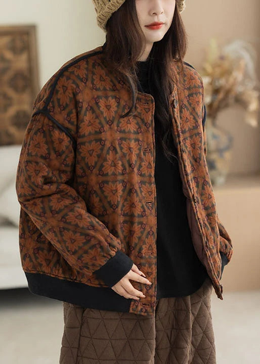 Dame Vinterfrakke Oversized Print Komfortabel og Stilfuld 3