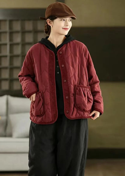 Dame Vinterjakke Casual Patchwork Design 1