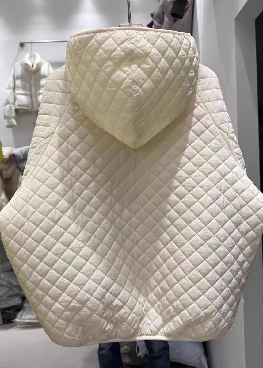 Dame Vinterjakke Med Hætte Ternet Design 1