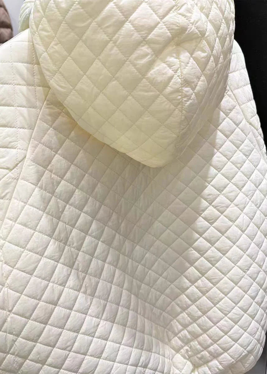 Dame Vinterjakke Med Hætte Ternet Design 3