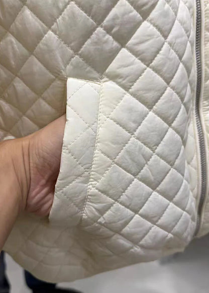 Dame Vinterjakke Med Hætte Ternet Design 4