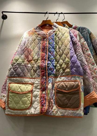 Dame Vinterjakke Patchwork med Lommer 3