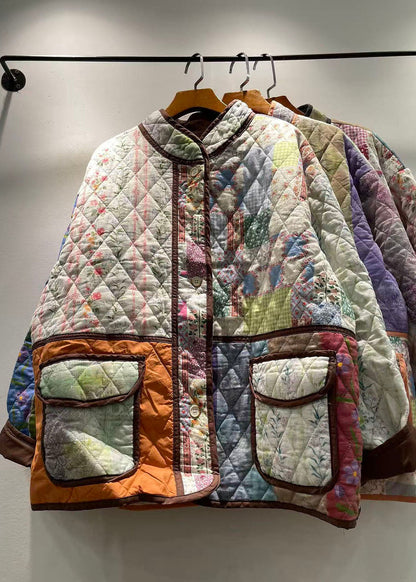 Dame Vinterjakke Patchwork med Lommer 4