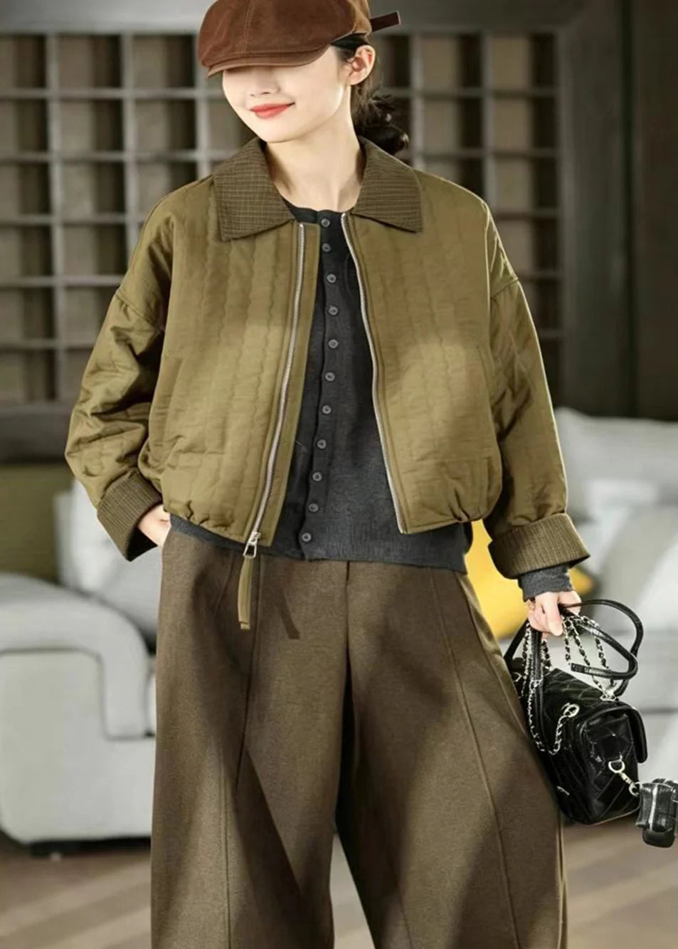 Dame Vinterjakke Quiltet Casual 3