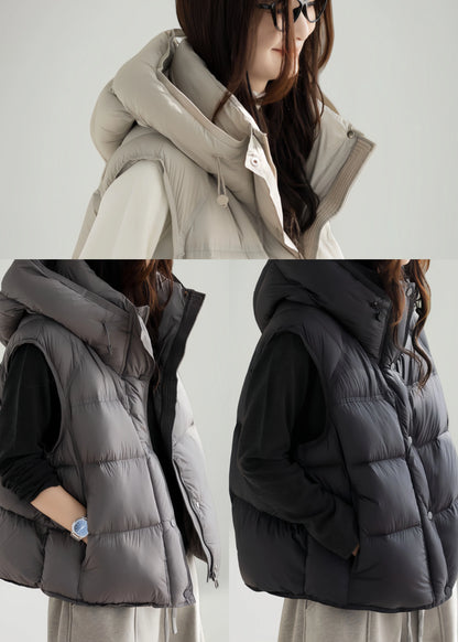Dame Vintervest Overdimensioneret Med Hætte 4