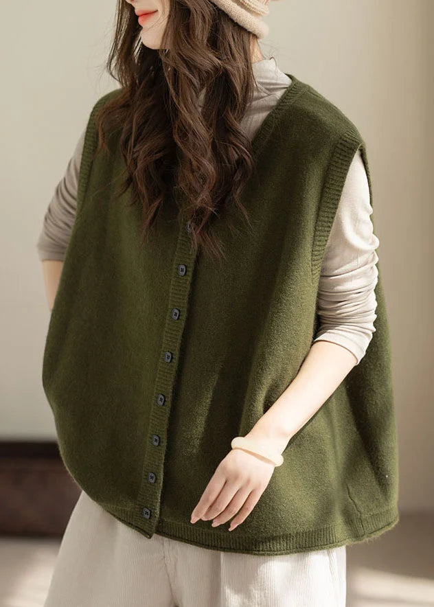 Dame Vintervest Oversized Knappestrikket 2