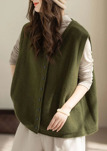 Dame Vintervest Oversized Knappestrikket 2