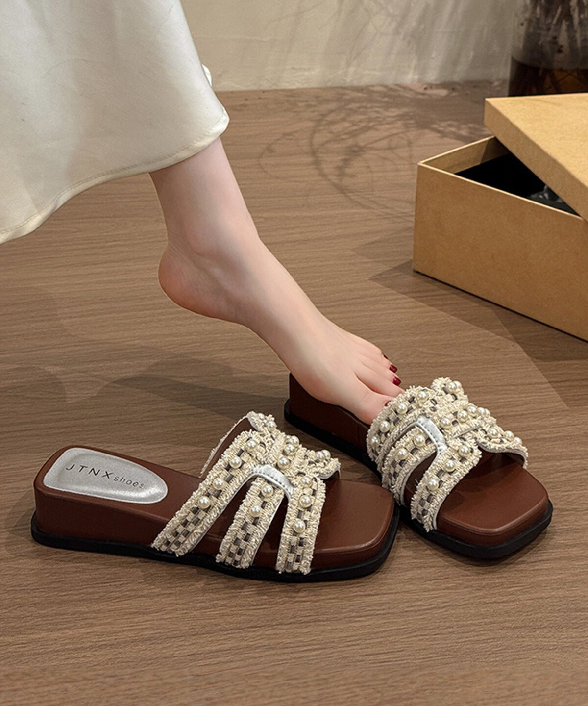 Dame Wedge Sandaler med Splejsning 1