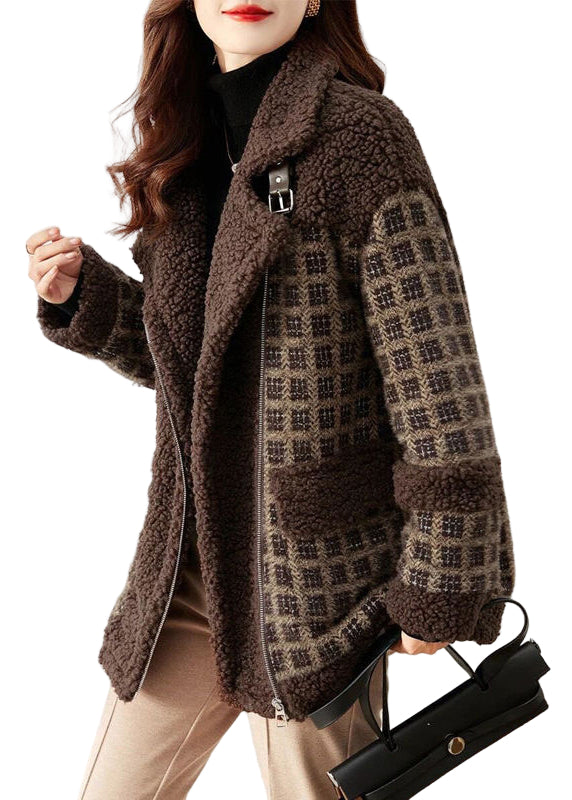 Dame Zip Up Plaid Teddy Coat 0