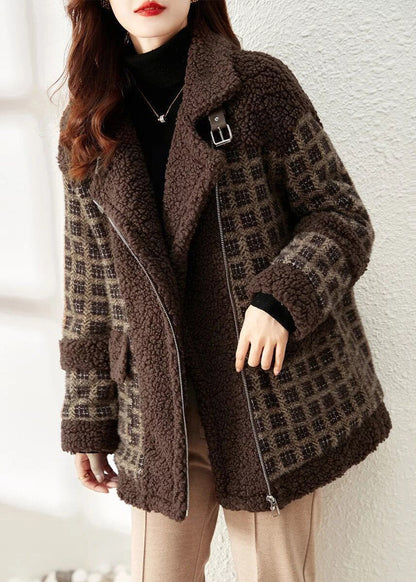 Dame Zip Up Plaid Teddy Coat 2
