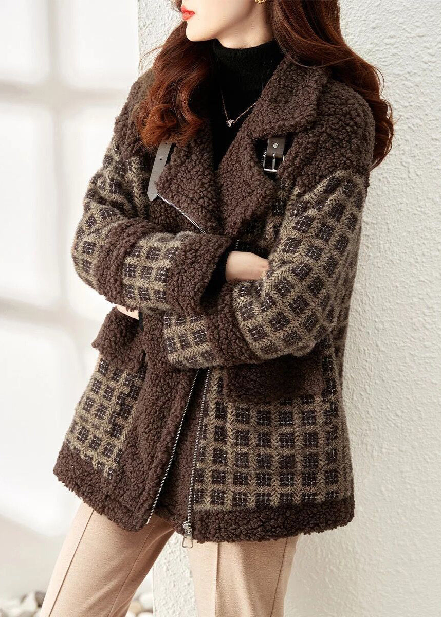 Dame Zip Up Plaid Teddy Coat 3