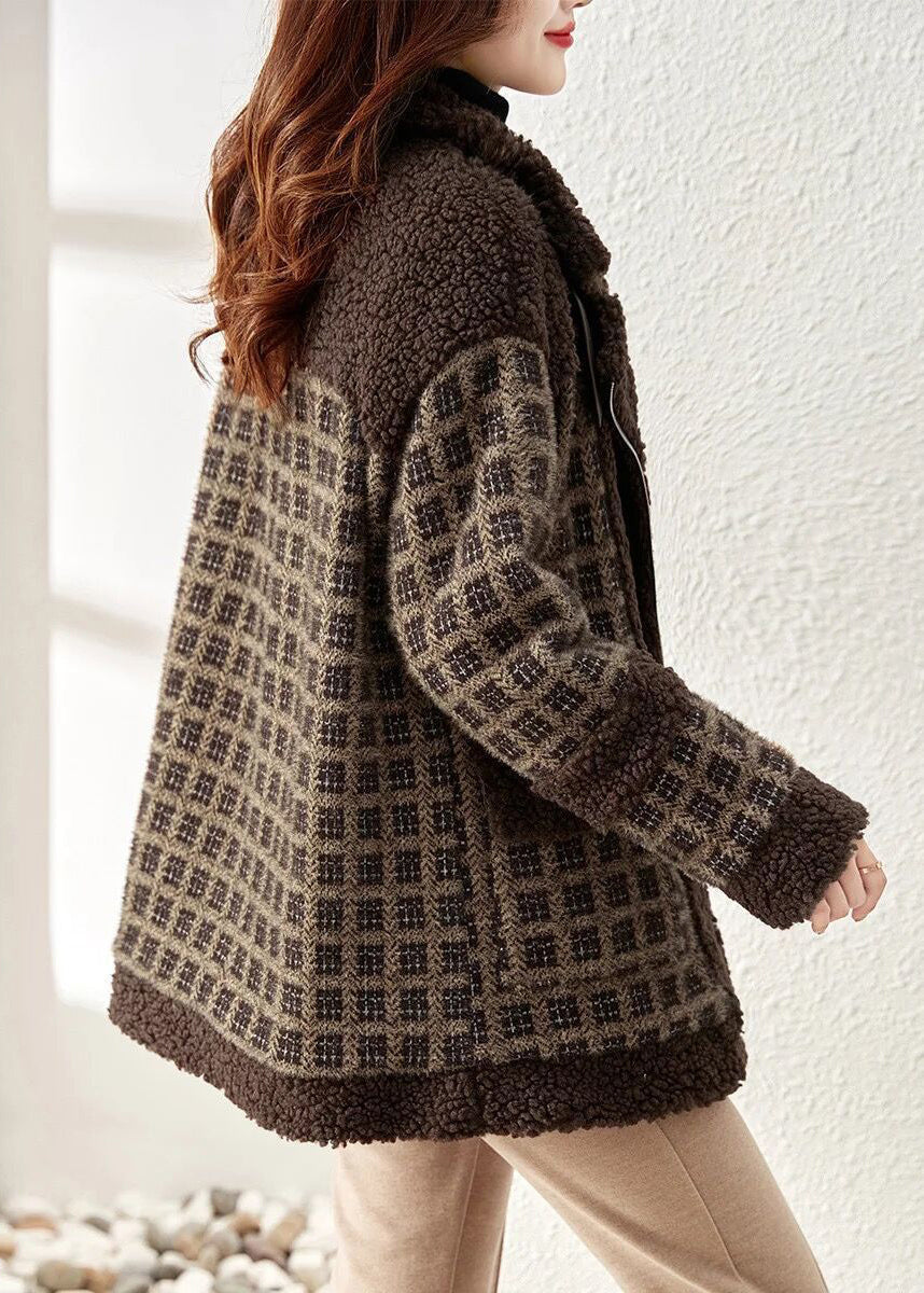 Dame Zip Up Plaid Teddy Coat 4