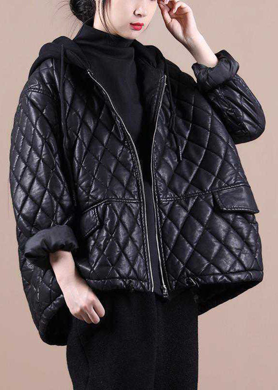 Dame Zipperet Hoodie Patchwork Vinterjakke 1