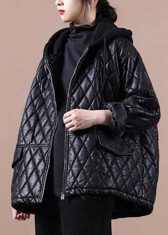 Dame Zipperet Hoodie Patchwork Vinterjakke 2