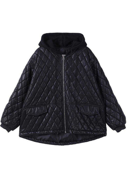 Dame Zipperet Hoodie Patchwork Vinterjakke 4