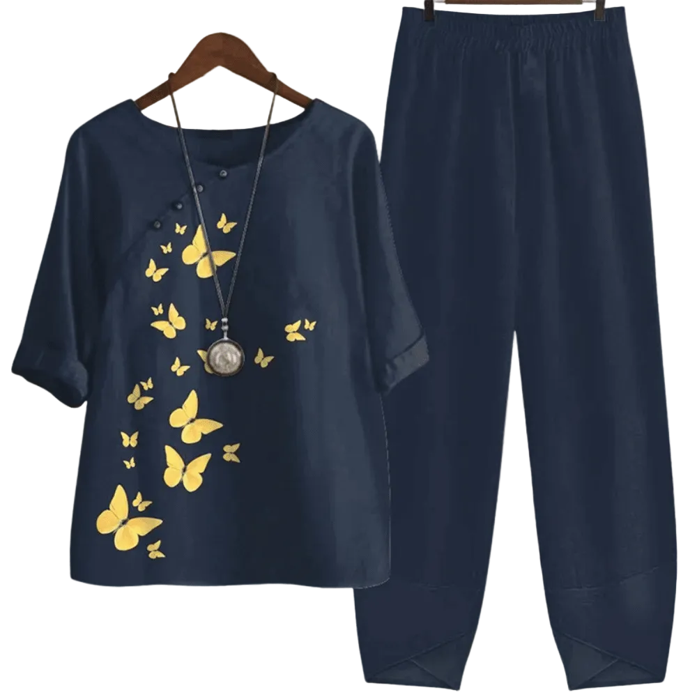 Dame loungewear | Behagelig pasform | Todelt sæt | Tidløst snit 0