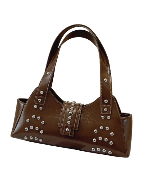 Dame skuldertaske med nitter moderne design 4