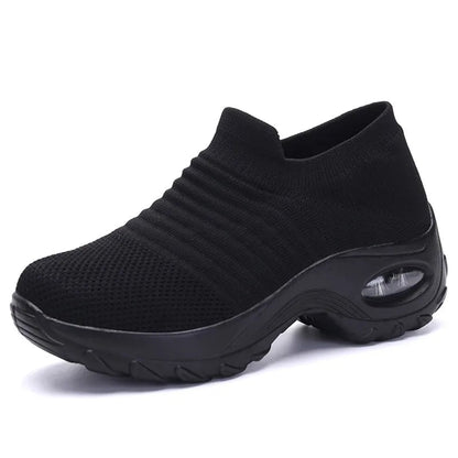 Dame terapeutiske sneakers med platform sort hvid rød 10
