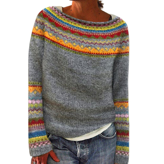 Dame vintage sweater med retrodesign 0