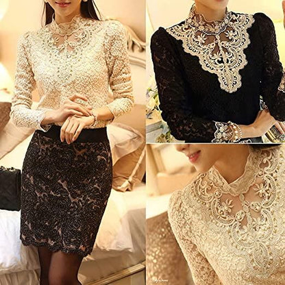 Damebluse med Broderi og Meshpaneler 3