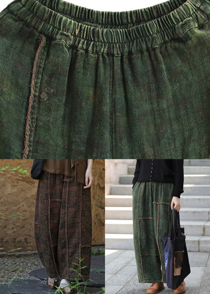 Damebukser med patchwork og vide ben afslappet stil 4