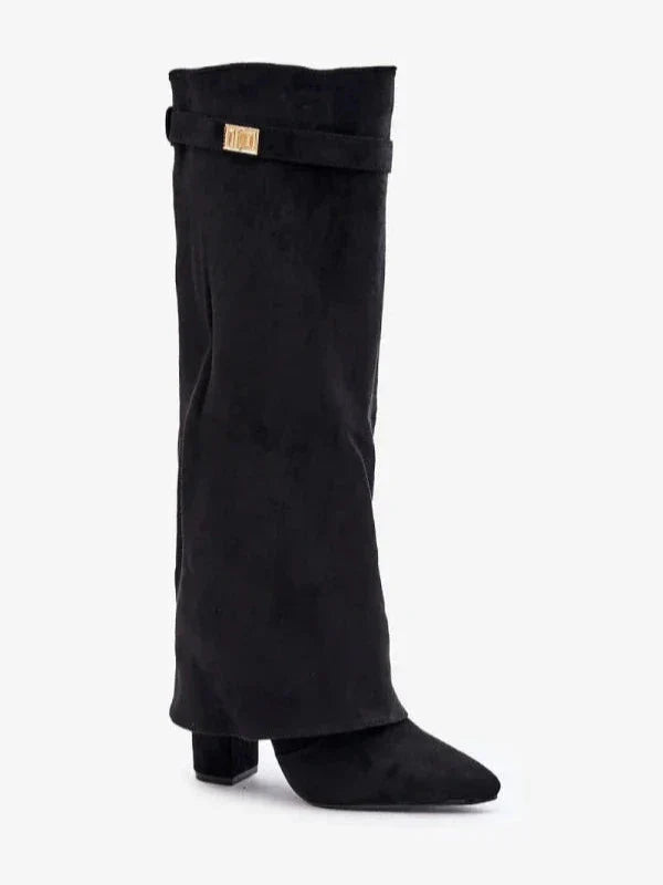 Damehælstøvler Elegant PU-læder Blokhæl 1