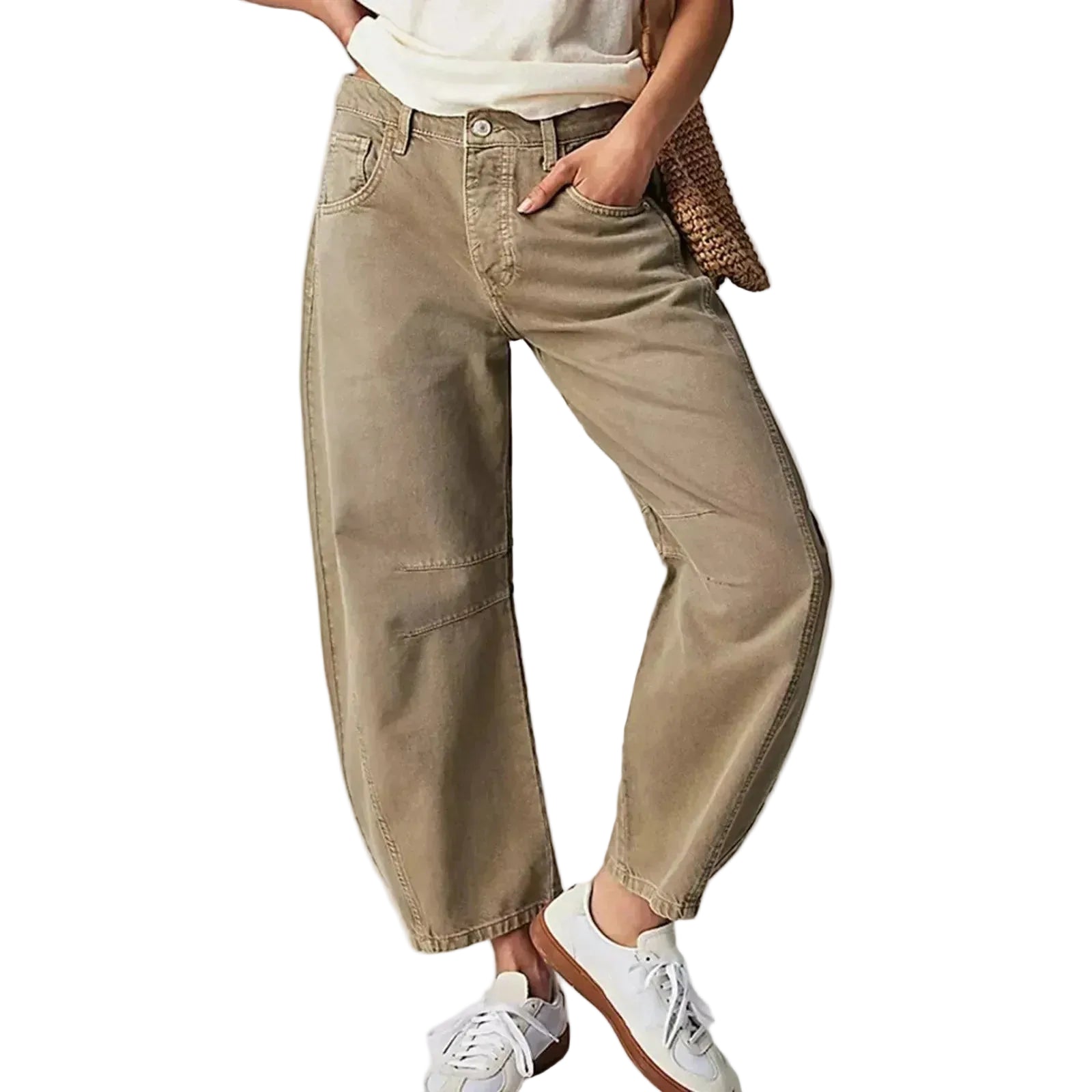 Damejeans med Lav Talje og Bred Ben 0