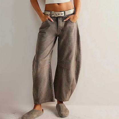 Damejeans med Lav Talje og Bred Ben 2