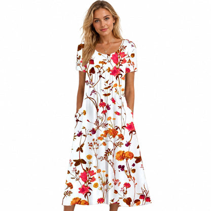 Damekjole med blomstermønster og stilfuldt design 0