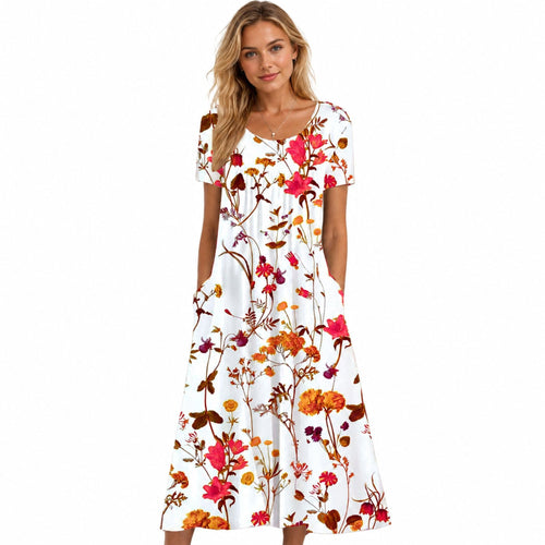 Damekjole med blomstermønster og stilfuldt design 0