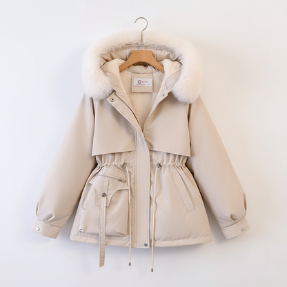 Dameparka med Justerbar Talje og Pelshætte 3
