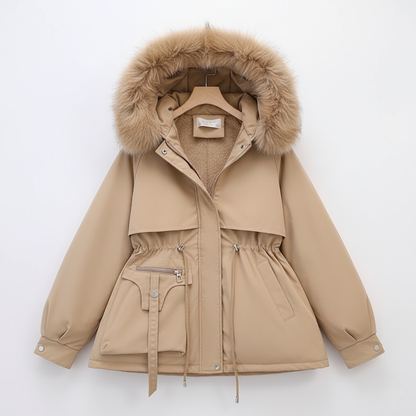 Dameparka med Justerbar Talje og Pelshætte 5