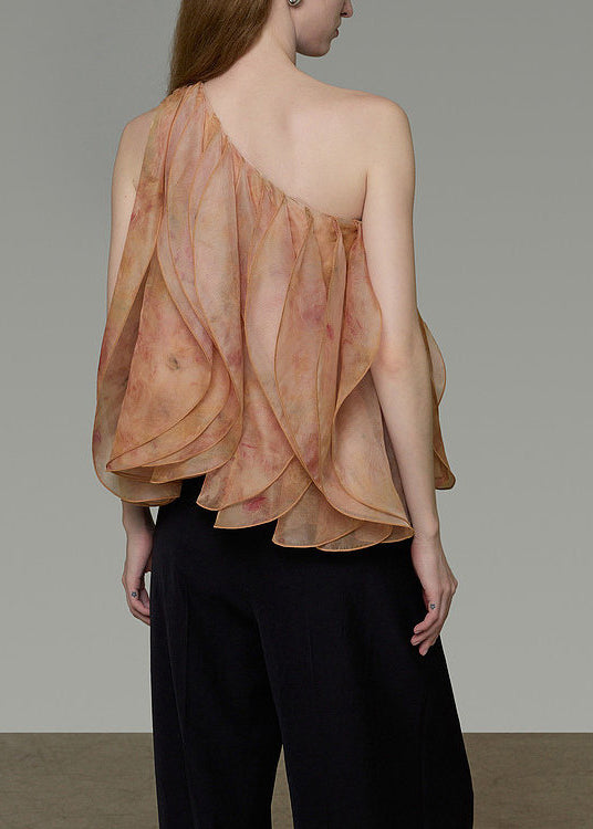 Damer Bluse One Shoulder Lagdelt Print til Sommerbrug 2