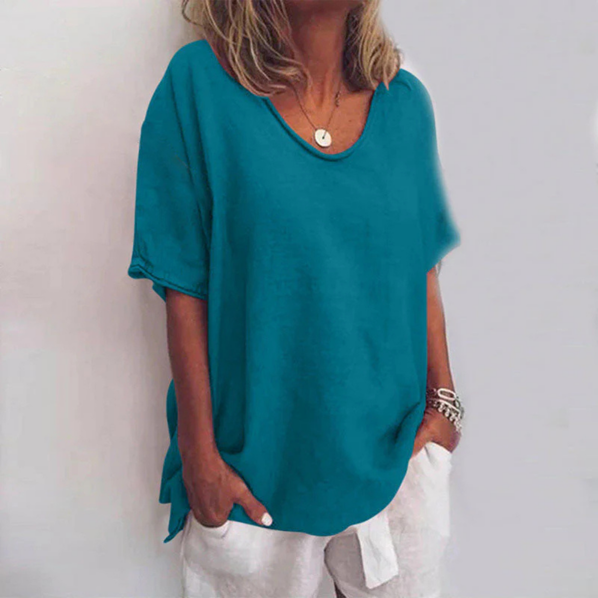 Damer Bluse med Lange Ærmer Løs Stil 4