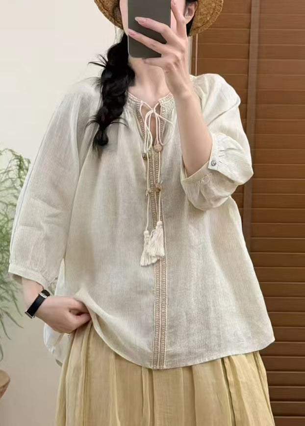 Damer Oversized Bluse med Snørebånd - Trendy Bluser til Damer 2