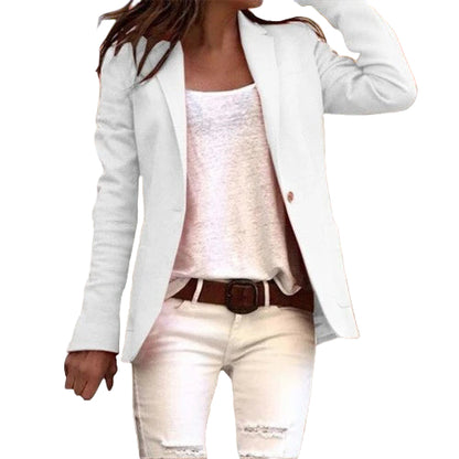 Damernes Blazer Revers Lange Ærmer Polyester 0