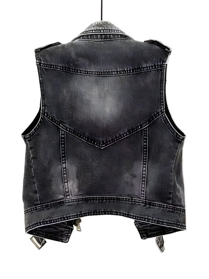 Damernes Denim Veste Casual 0