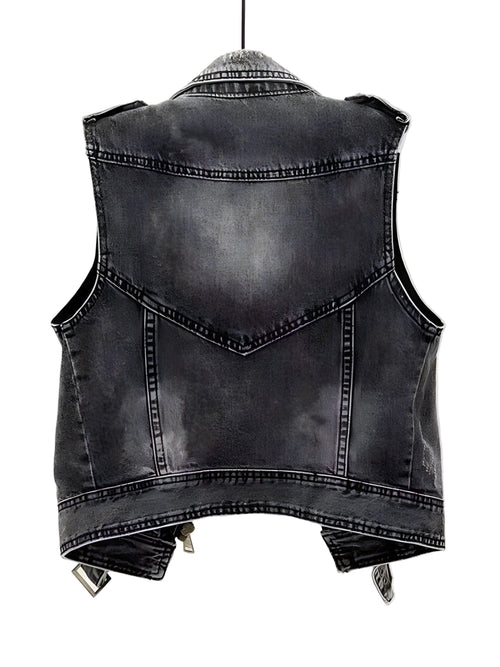 Damernes Denim Veste Casual 0